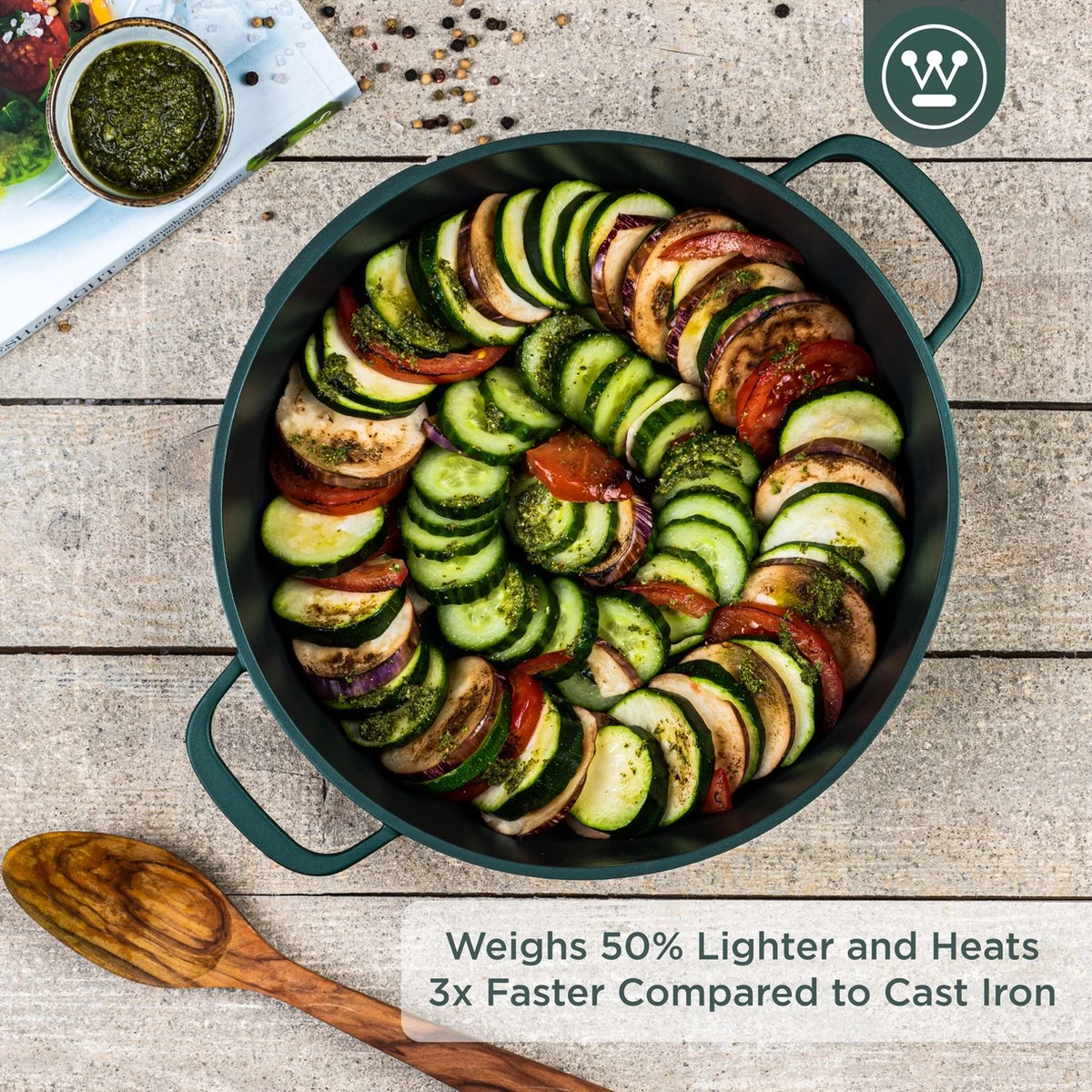 Westinghouse Performance Series - Hapjespan Inductie Met Deksel - 28cm Sauteerpan - Oven Geschikt - Groen 9 Westinghouse Performance Series - Hapjespan Inductie Met Deksel - 28cm Sauteerpan - Oven Geschikt - Groen - Afbeelding 9