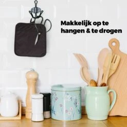 Roegaarden Pannenlappen - Pannenlap - 2 Stuks - Met Insteekvakken - Zwart -Merkloos Winkel 1200x1200 145