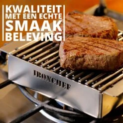 IRONCHEF Lavastenen Grill - Geschikt Voor Gasfornuis - Barbecue - BBQ - Grillplaat - Grilplaat - Bakplaat - Grillpan -Merkloos Winkel 1200x1200 1459