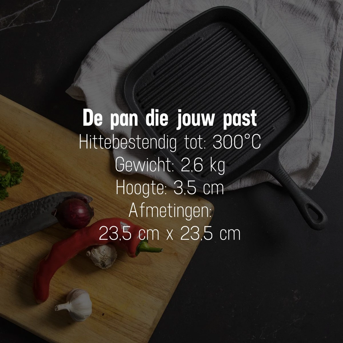 Daumonet Auguste Noir Gietijzeren Grillpan - Steakpan Zwart - PFAS & PFOA Vrij - Vierkant Met Schenktuit - 23,5 Cm - 2 Liter - Emaille - Alle Warmtebronnen - Elektrisch - Gas - Halogeen - Inductie - Keramisch 9 Daumonet Auguste Noir Gietijzeren Grillpan - Steakpan Zwart - PFAS & PFOA Vrij - Vierkant Met Schenktuit - 23,5 Cm - 2 Liter - Emaille - Alle Warmtebronnen - Elektrisch - Gas - Halogeen - Inductie - Keramisch - Afbeelding 9
