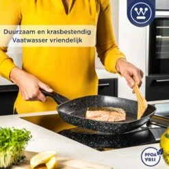 Westinghouse Grillpan - Ø 28 Cm - Zwart Marmer - Geschikt Voor Alle Warmtebronnen Inclusief Inductie - Steakpan Met Antiaanbaklaag- Aluminium -Merkloos Winkel 1200x1200 1493