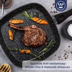 Westinghouse Grillpan - Ø 28 Cm - Zwart Marmer - Geschikt Voor Alle Warmtebronnen Inclusief Inductie - Steakpan Met Antiaanbaklaag- Aluminium -Merkloos Winkel 1200x1200 1494