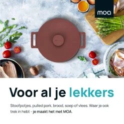 MOA Gietijzeren Braadpan - Inhoud 4,75 Liter - 26CM - Rond - Alle Warmtebronnen - Ook Voor Inductie - Gewicht 5,8 Kg - Bordeaux Rood - MC26BR -Merkloos Winkel 1200x1200 1557