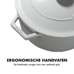MOA Gietijzeren Braadpan - Inhoud 5,7 Liter - 26CM - Rond - Alle Warmtebronnen - Ook Voor Inductie - Gewicht 5,8 Kg - Wit - C26W -Merkloos Winkel 1200x1200 1569