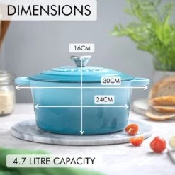 Nuovva Gietijzeren Braadpan Antiaanbaklaag Met Deksel - Sudderpan Blauw - Rond - Ø24 Cm - 4,7 Liter - 100% PFAS & PFOA Vrij - Geschikt Voor Alle Warmtebronnen - Elektrisch - Gas - Halogeen - Inductie – Keramisch 9 Nuovva Gietijzeren Braadpan Antiaanbaklaag Met Deksel - Sudderpan Blauw - Rond - Ø24 Cm - 4,7 Liter - 100% PFAS & PFOA Vrij - Geschikt Voor Alle Warmtebronnen - Elektrisch - Gas - Halogeen - Inductie – Keramisch -Merkloos Winkel 1200x1200 1572