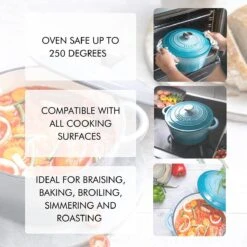 Nuovva Gietijzeren Braadpan Antiaanbaklaag Met Deksel - Sudderpan Blauw - Rond - Ø24 Cm - 4,7 Liter - 100% PFAS & PFOA Vrij - Geschikt Voor Alle Warmtebronnen - Elektrisch - Gas - Halogeen - Inductie – Keramisch 11 Nuovva Gietijzeren Braadpan Antiaanbaklaag Met Deksel - Sudderpan Blauw - Rond - Ø24 Cm - 4,7 Liter - 100% PFAS & PFOA Vrij - Geschikt Voor Alle Warmtebronnen - Elektrisch - Gas - Halogeen - Inductie – Keramisch -Merkloos Winkel 1200x1200 1573