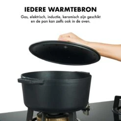MOA Gietijzeren Braadpan - Inhoud 5,7 Liter - 26CM - Rond - Alle Warmtebronnen - Ook Voor Inductie - Gewicht 5,8 Kg - Zwart - C26B -Merkloos Winkel 1200x1200 1584
