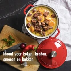 Daumonet Carême Rouge Gietijzeren Braadpan - Sudderpan Kersen Rood - Rond - Ø26 Cm - 4,4 Liter - PFAS & PFOA Vrij - Emaille - Geschikt Voor Alle Warmtebronnen - Elektrisch - Gas - Halogeen - Inductie - Keramisch - Vaatwasserbestendig 13 Daumonet Carême Rouge Gietijzeren Braadpan - Sudderpan Kersen Rood - Rond - Ø26 Cm - 4,4 Liter - PFAS & PFOA Vrij - Emaille - Geschikt Voor Alle Warmtebronnen - Elektrisch - Gas - Halogeen - Inductie - Keramisch - Vaatwasserbestendig -Merkloos Winkel 1200x1200 1617