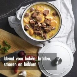 Daumonet Carême Blanc Gietijzeren Braadpan - Sudderpan Wit - Rond - Ø 26 Cm - 4,4 Liter - 100% PFAS & PFOA Vrij - Emaille - Geschikt Voor Alle Warmtebronnen - Elektrisch - Gas - Halogeen - Inductie - Keramisch - Vaatwasserbestendig 13 Daumonet Carême Blanc Gietijzeren Braadpan - Sudderpan Wit - Rond - Ø 26 Cm - 4,4 Liter - 100% PFAS & PFOA Vrij - Emaille - Geschikt Voor Alle Warmtebronnen - Elektrisch - Gas - Halogeen - Inductie - Keramisch - Vaatwasserbestendig -Merkloos Winkel 1200x1200 1674