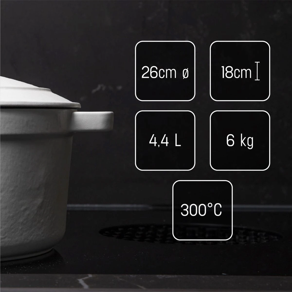 Daumonet Carême Blanc Gietijzeren Braadpan - Sudderpan Wit - Rond - Ø 26 Cm - 4,4 Liter - 100% PFAS & PFOA Vrij - Emaille - Geschikt Voor Alle Warmtebronnen - Elektrisch - Gas - Halogeen - Inductie - Keramisch - Vaatwasserbestendig 7 Daumonet Carême Blanc Gietijzeren Braadpan - Sudderpan Wit - Rond - Ø 26 Cm - 4,4 Liter - 100% PFAS & PFOA Vrij - Emaille - Geschikt Voor Alle Warmtebronnen - Elektrisch - Gas - Halogeen - Inductie - Keramisch - Vaatwasserbestendig - Afbeelding 7