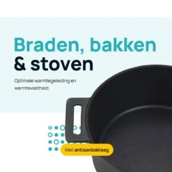 MOA Gietijzeren Braadpan - Inhoud 7,1 Liter - 29CM - Rond - Alle Warmtebronnen - Ook Voor Inductie - Gewicht 7,6 Kg - Zwart - MC29B -Merkloos Winkel 1200x1200 1682