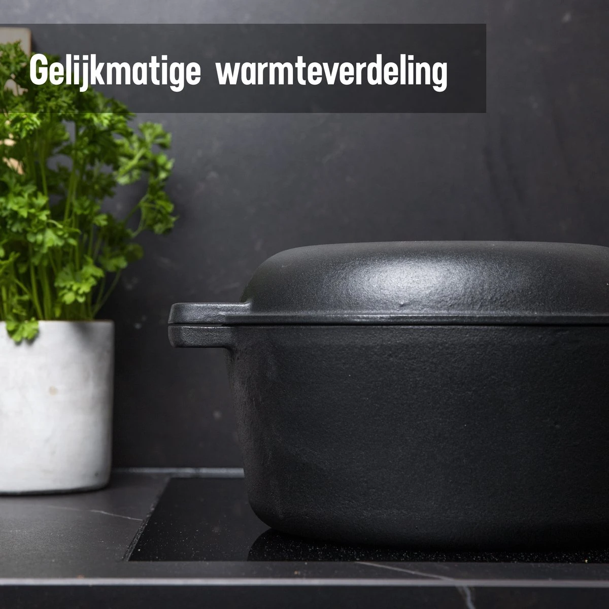 Daumonet Ducasse Gietijzeren Double Use Braadpan - Combi Sudderpan Zwart - 2-in-1 Bak- En Braadpan - PFAS & PFOA Vrij - Rond - Ø 26 Cm - 4,4 Liter - Emaille - Alle Warmtebronnen - Elektrisch - Gas - Halogeen - Inductie - Keramisch 6 Daumonet Ducasse Gietijzeren Double Use Braadpan - Combi Sudderpan Zwart - 2-in-1 Bak- En Braadpan - PFAS & PFOA Vrij - Rond - Ø 26 Cm - 4,4 Liter - Emaille - Alle Warmtebronnen - Elektrisch - Gas - Halogeen - Inductie - Keramisch - Afbeelding 6