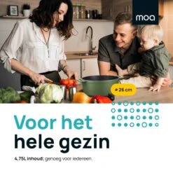 MOA Gietijzeren Braadpan - Inhoud 4,75 Liter - 26CM - Rond - Alle Warmtebronnen - Ook Voor Inductie - Gewicht 5,8 Kg - Olijfgroen - MC26OG -Merkloos Winkel 1200x1200 1700