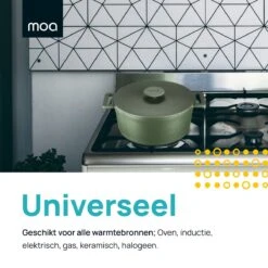 MOA Gietijzeren Braadpan - Inhoud 4,75 Liter - 26CM - Rond - Alle Warmtebronnen - Ook Voor Inductie - Gewicht 5,8 Kg - Olijfgroen - MC26OG -Merkloos Winkel 1200x1200 1701