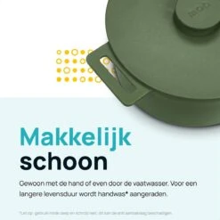 MOA Gietijzeren Braadpan - Inhoud 4,75 Liter - 26CM - Rond - Alle Warmtebronnen - Ook Voor Inductie - Gewicht 5,8 Kg - Olijfgroen - MC26OG -Merkloos Winkel 1200x1200 1702