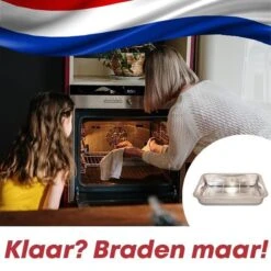 YUGN COMBI Set Braadslede Ovenschaal Combi Braadslee Oven Set - 2x Braadslede Met Rooster Voor Ovengerechten - 36x27x7CM En 40x30x7CM En Inclusief Bakkwast - Cadeau- Cadeautip -Merkloos Winkel 1200x1200 1915