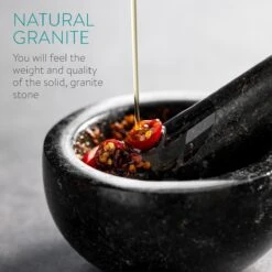 Navaris Vijzel Met Stamper Van Graniet - Granieten Vijzel Voor Kruidenmixen, Pesto En Dips - Set Inclusief Stamper Voor Fijnmalen - Ø 12 Cm -Merkloos Winkel 1200x1200 1945