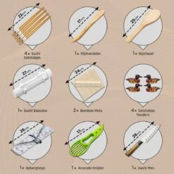First Rate 16-Delige Sushi Set – XXL Sushi Set Met Bazooka – Snel En Makkelijk Sushi Maken – Sushi Maker – Sushi Kit – Sushi Set – Sushi Maker Set – Sushi Maker Bazooka – Sushi Roller – Sushi Rol Maker – XXL Sushi Set – Inclusief E-Book – Duurzaam -Merkloos Winkel 1200x1200 2003