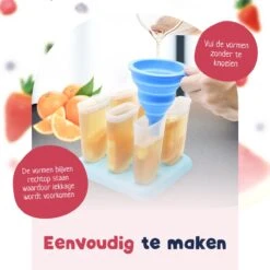 Perow Ijsvormpjes - 6 Stuks - Inclusief Gratis Trechter En Reinigingsborstel - BPA En Chemicaliën Vrij Silicone IJshouder - IJs Vorm Makers - 2 Kleuren - IJslolly Vormen -Merkloos Winkel 1200x1200 2051