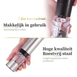 Sybra Peper En Zoutmolen Elektrisch – Peper En Zoutmolen Set Elektrisch – Pepermolen En Zoutmolen – Hoogwaardig RVS – Inclusief Houder -Merkloos Winkel 1200x1200 2168