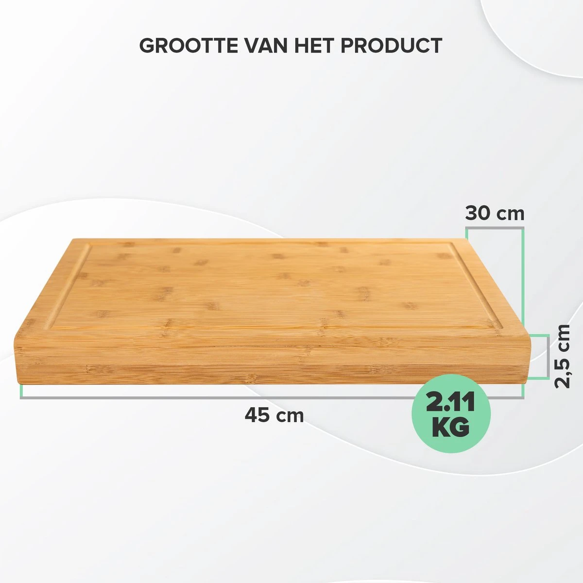 Houten Snijplank Coninx Voor Werkblad Of Tafel | Snijplank Met Steunrand En Sapgroef | 45x30CM | 2,5CM Dik | Bamboe 7 Houten Snijplank Coninx Voor Werkblad Of Tafel | Snijplank Met Steunrand En Sapgroef | 45x30CM | 2,5CM Dik | Bamboe - Afbeelding 7