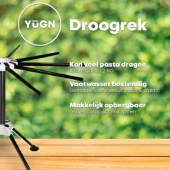 YUGN Pasta Droogrek RVS En Pastarek Inklapbaar - Pasta Droger Voor Oa Spaghetti En Is Vaatwasserbestendig - Met Gratis E-Book - Ruim 10 Armen Van 19 Cm En Hoogte Van 32cm - Cadeau Tip 13 YUGN Pasta Droogrek RVS En Pastarek Inklapbaar - Pasta Droger Voor Oa Spaghetti En Is Vaatwasserbestendig - Met Gratis E-Book - Ruim 10 Armen Van 19 Cm En Hoogte Van 32cm - Cadeau Tip -Merkloos Winkel 1200x1200 2198