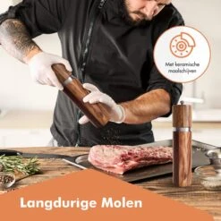 Luxe Peper En Zoutmolen Set - Pepermolen - Acacia Hout - RVS - 21cm Rond -Merkloos Winkel 1200x1200 2217