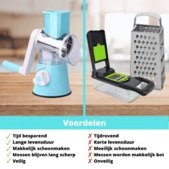 Mandoline Groentesnijder- Slicer Dicer - Rasper - Keukensnijder - Kaasrasp – Trommelrasp - Blauw -Merkloos Winkel 1200x1200 2230
