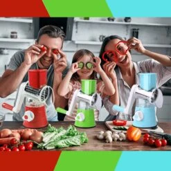 Mandoline Groentesnijder- Slicer Dicer - Rasper - Keukensnijder - Kaasrasp – Trommelrasp - Blauw -Merkloos Winkel 1200x1200 2233