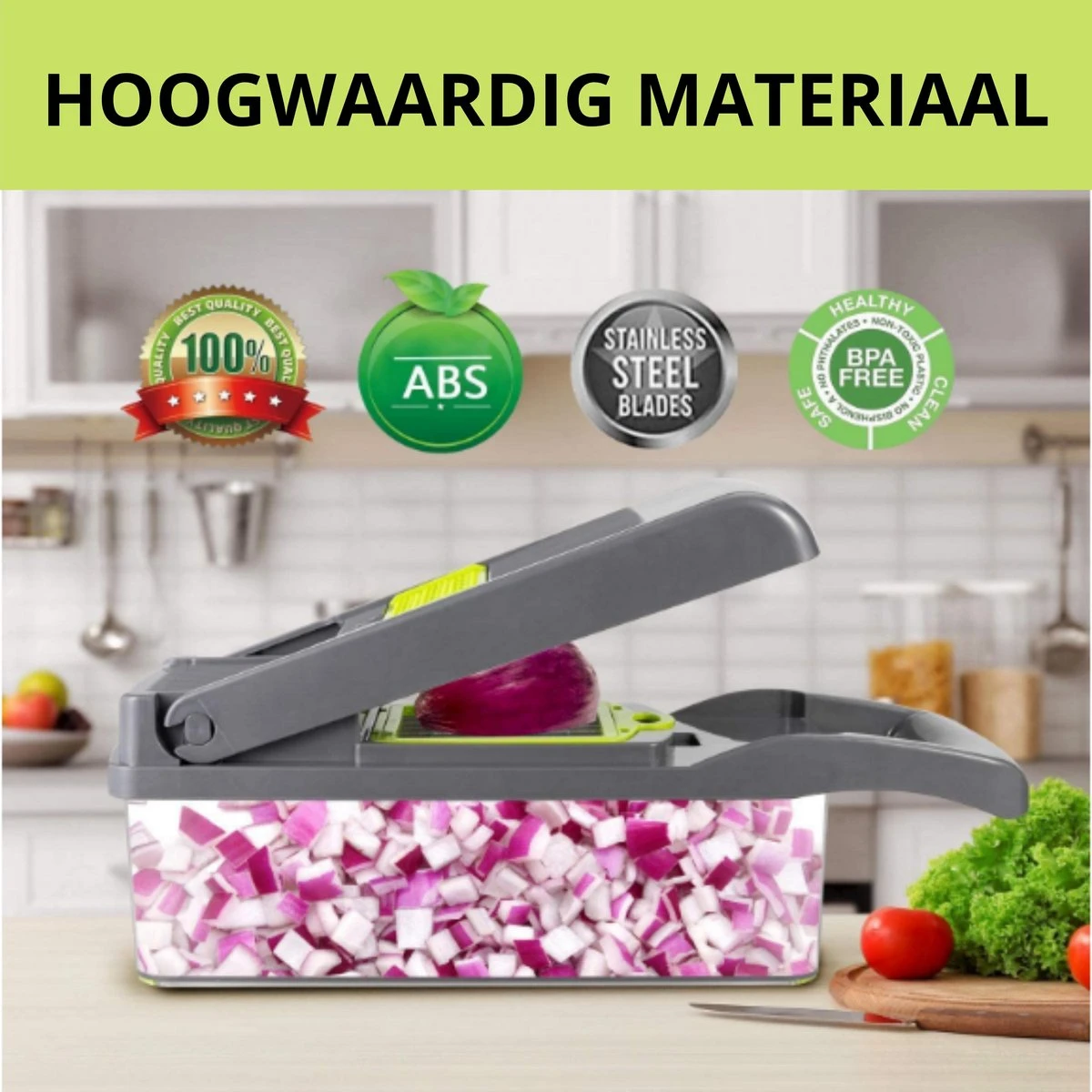 W&Z® Multifunctionele Groentesnijder - Mandoline -Fritessnijder - Keukensnijder - Groentehakker - 16 Delig 6 W&Z® Multifunctionele Groentesnijder - Mandoline -Fritessnijder - Keukensnijder - Groentehakker - 16 Delig - Afbeelding 6