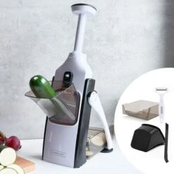 Livington TurboCut Universele Snijmachine - Groentesnijmachine Met 3 Messtanden Voor Dikke Of Fijne Plakjes - Rasp Met Snijdikte Tot 8 Mm - Vaatwasmachinebestendig - Snijmachine Met...