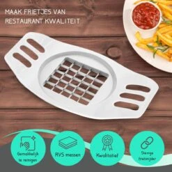TEN Frietsnijder + EBook Kookboek - Patatsnijder Met RVS Messen - Fritessnijder - Groentesnijder En Uiensnijder - Verse Friet Airfryer Wit -Merkloos Winkel 1200x1200 2361