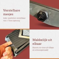 Gustuine Mandoline Keukensnijder - Multifunctionele Groentesnijder & Frietsnijder - Rasp & Kaasrasp - Incl. E-Book -Merkloos Winkel 1200x1200 2383