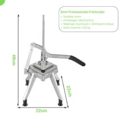 Thuys Patatsnijder - Frietsnijder 6mm - Fritessnijder Met Zuignoppen Zuignappen - Makkelijk Schoonmaken - Profesioneel - Aluminium + RVS - Gratis E-book Voor De Lekkerste Friet -Merkloos Winkel 1200x1200 2422