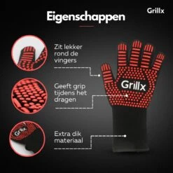 GrillX Hittebestendige Handschoenen - 2 Stuks - Ovenwanten - BBQ Handschoenen Tot 500°C - Ovenhandschoenen - BBQ Accesoires -Merkloos Winkel 1200x1200 243