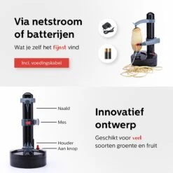 Avint Goods Elektrische Aardappelschiller - Schiller - Groentesnijder - Appelschilmachine - Dunschiller - Incl 4 X Reserve Aardappelschilmesjes - Automatisch - Snel, Veilig & Eenvoudig Schillen - Zwart -Merkloos Winkel 1200x1200 2437