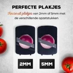 Estus QuickSlicer Mandoline Keukensnijder - Groentesnijder - Uiensnijder - Spiraalsnijder - Roestvrij Staal - Vingerbeschermer - 6 Opzetstukken -Merkloos Winkel 1200x1200 2458