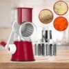 Mandoline Groentesnijder- Slicer Dicer - Rasper - Keukensnijder - Kaasrasp – Trommelrasp - Rood