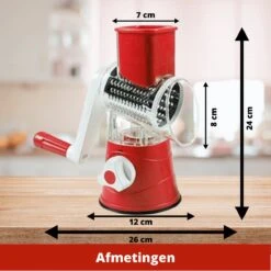 Mandoline Groentesnijder- Slicer Dicer - Rasper - Keukensnijder - Kaasrasp – Trommelrasp - Rood -Merkloos Winkel 1200x1200 2518