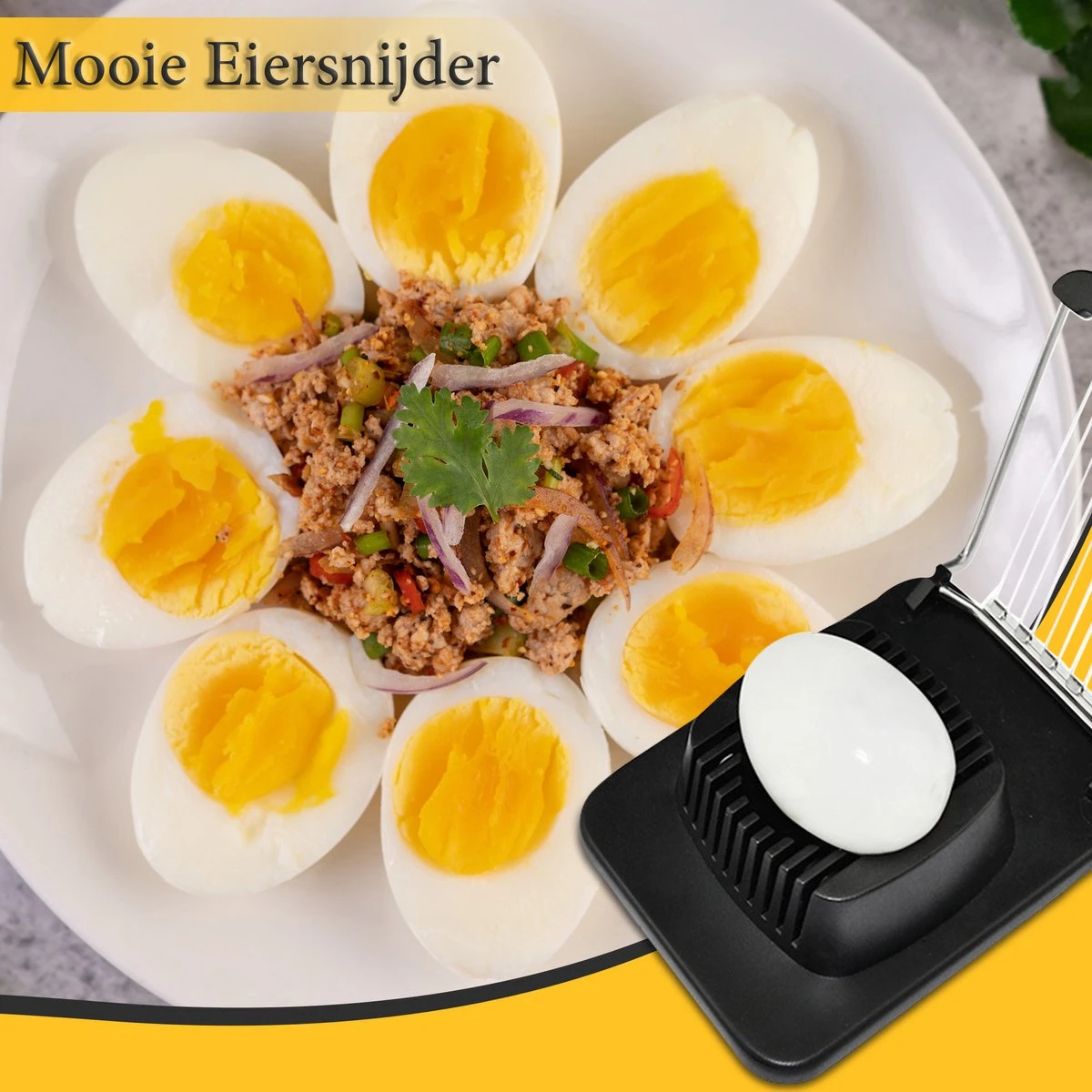 ProudProducts Eiersnijder – Eisnijder - Keukengerei – Vaatwasserbestendig – Kunststof - Zwart 7 ProudProducts Eiersnijder – Eisnijder - Keukengerei – Vaatwasserbestendig – Kunststof - Zwart - Afbeelding 7