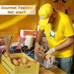 Uten - Spiraalsnijder Aardappel - Groente Slicer - Fruit Slicer - Frietsnijders - Voor Fruit, Aardappelen, Tornado Chips, Komkommers Of Wortels(RVS) -Merkloos Winkel 1200x1200 2570