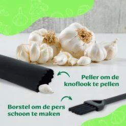 Mister Mill Knoflookpers RVS Incl. Peller En Borstel - Lookpers - Knoflook Pers - Gemberpers - Knoflooksnijder - Knoflookpeller - Garlic Press -Merkloos Winkel 1200x1200 2723
