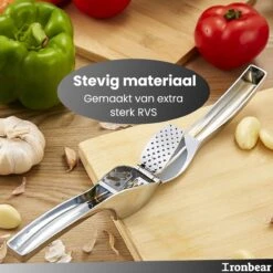 Ironbear® Knoflookpers - Gemberpers - Roestvrij Staal - Handpers - Vaatwasser Bestendig 10 Ironbear® Knoflookpers - Gemberpers - Roestvrij Staal - Handpers - Vaatwasser Bestendig -Merkloos Winkel 1200x1200 2764