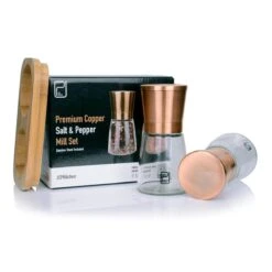 Peper En Zoutmolen Set Van 2 - Koperen Pepermolen En Zoutmolen - Koper RVS - Verstelbare Maalgraad - Bamboe Houder -Merkloos Winkel 1200x1200 2796
