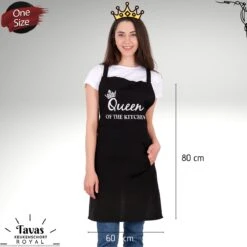 Merkloos Royal Keukenschort Zwart | 60x80 Cm | Queen Of The Kitchen | Kookschort Met Zakken | Keukenschort Dames | Keukenschort Voor Vrouwen | Cadeutje- Kado | Kook- BBQ -Merkloos Winkel 1200x1200 28