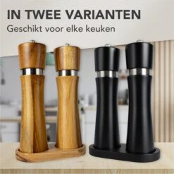 Nimma® Peper En Zoutmolen Set - Incl Navul Lepel - Verstelbare Maalgraad - Acacia Hout -Merkloos Winkel 1200x1200 2801