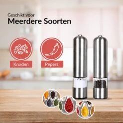 Kitchen Deluxe® Elektrische Zout- En Pepermolen Set – Inclusief Kookboek – Pepermolen - Peper En Zoutmolen Set- Verstelbare Maalgraad - Zeezout én Kruidenmixes -Merkloos Winkel 1200x1200 2807