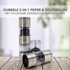 TRUMENI Dubbelzijdige Peper En Zoutmolen Set Inclusief Houder - Handmatige Pepermolen Met Instelbare Maalgraad - 2 Stuks Kruidenmolens -Merkloos Winkel 1200x1200 2810
