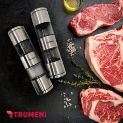 TRUMENI Dubbelzijdige Peper En Zoutmolen Set Inclusief Houder - Handmatige Pepermolen Met Instelbare Maalgraad - 2 Stuks Kruidenmolens -Merkloos Winkel 1200x1200 2811