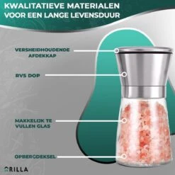 Peper En Zoutmolen Set - RVS Zout En Peperstel - Zoutvaatje En Pepermolen - 2 In 1 -Merkloos Winkel 1200x1200 2815